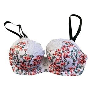 34DD Victoria’s Secret Dream Angels‎ Lined Demi Bra Floral Light Lavender Purple